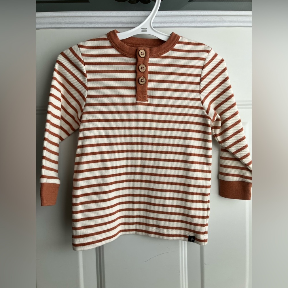 Lola & Taylor striped sweater brown white 12-18 months